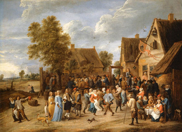 village revel with aristocratic couple